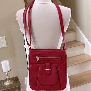 Vintage Red Leather Crossbody
